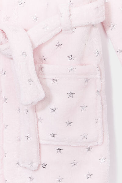 Peignoir à capuche rose fille