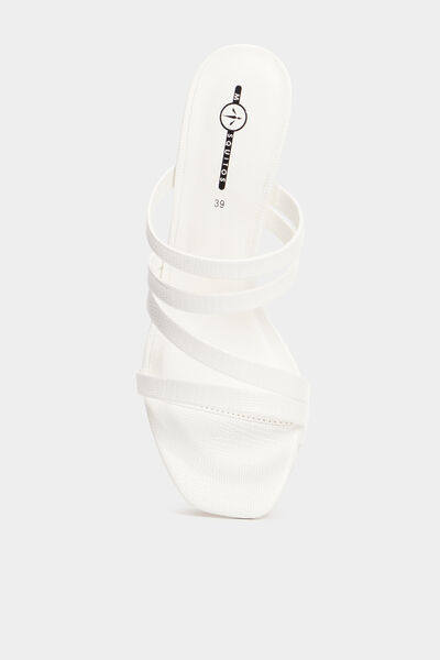 Mules &agrave; talons blanc femme