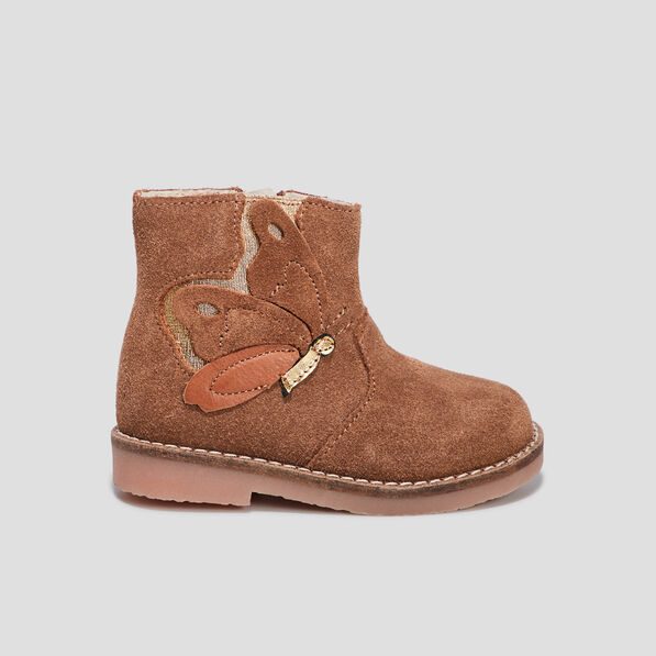 bottines en cuir marron bebef Bottines en cuir marron bébé fille