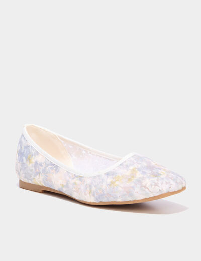 Ballerines brod&eacute;es multicolore femme