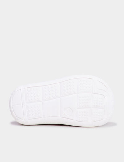 Chaussons tricot à bout rond rose bébé fille