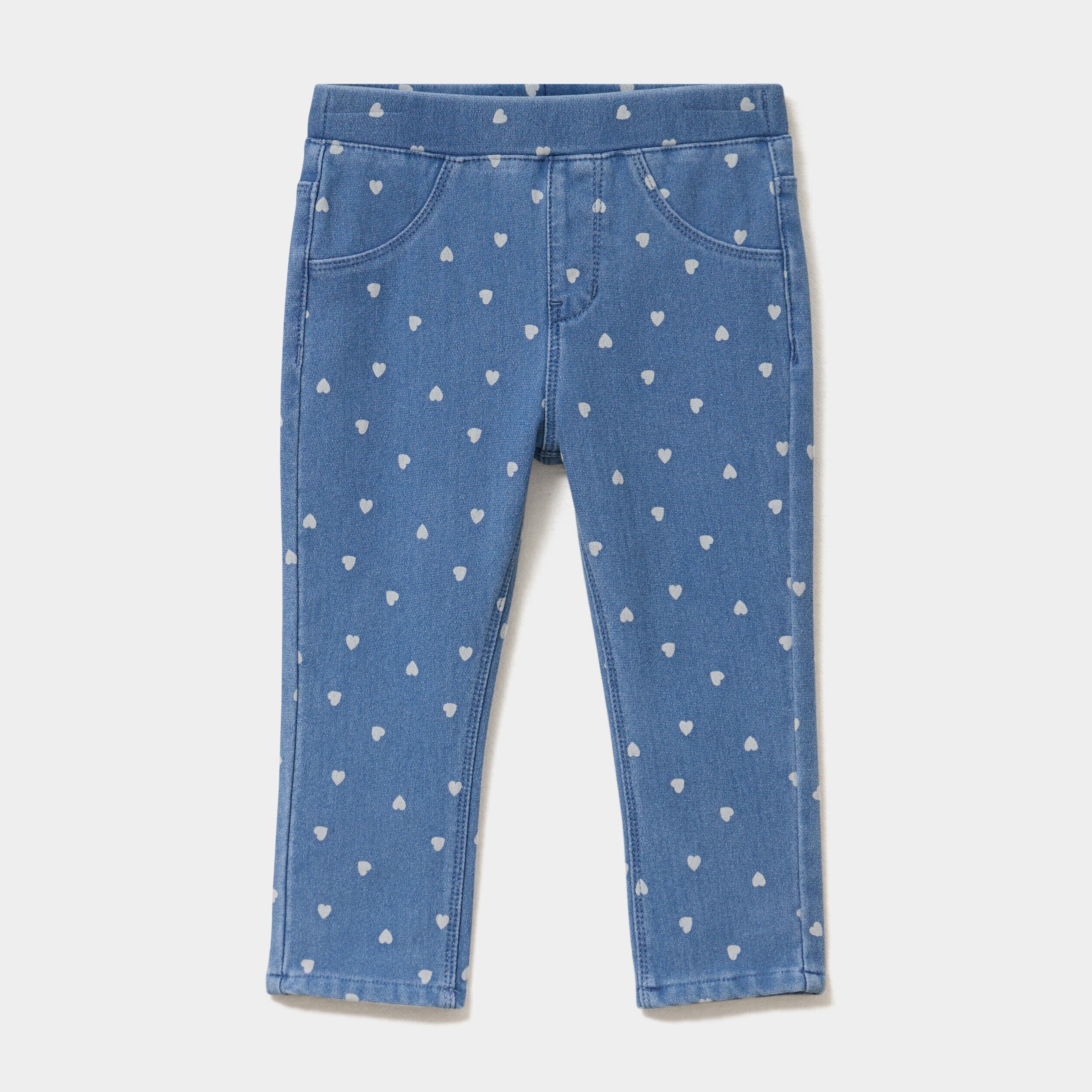 Tregging en jean taille élastiquée denim brut bébé fille LH