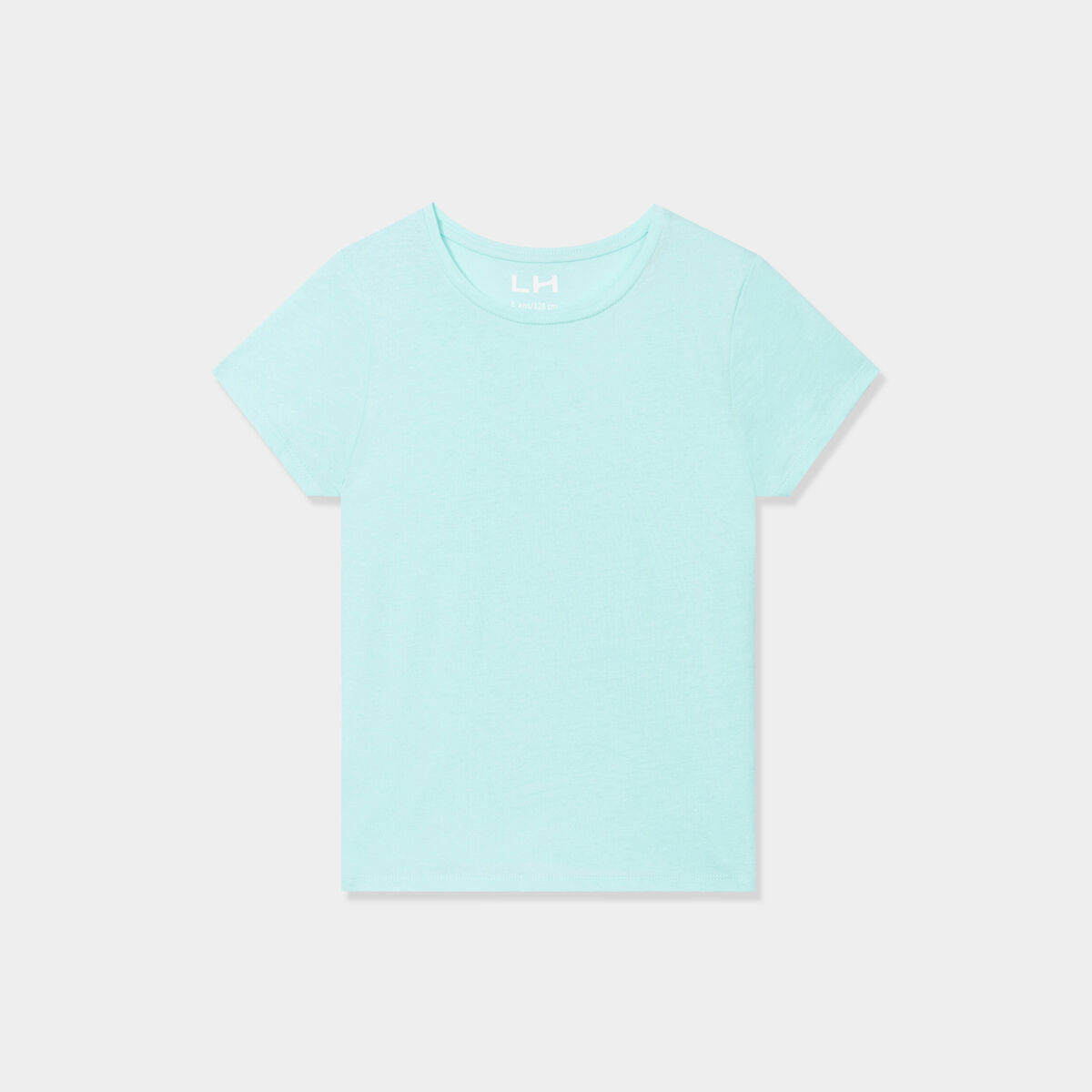 T-shirt manches courtes en coton bleu clair fille
