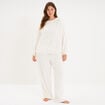 Sweat d&eacute;tails torsades manches longues blanc femme grande taille