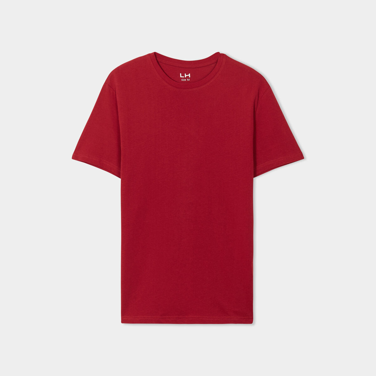 T-shirt droit en coton manches courtes rouge homme