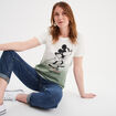T-shirt manches courtes coton Mickey vert kaki femme