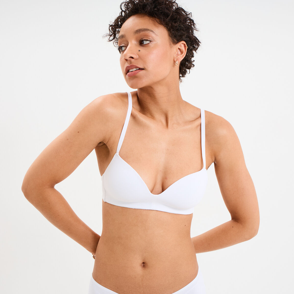 Soutien-gorge push-up triangle blanc femme