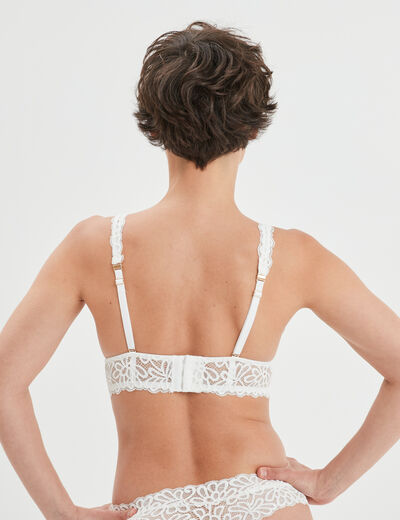 Soutien-gorge foulard dentelle mousseuse blanc femme