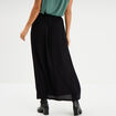 Jupe longue droite fluide noir femme