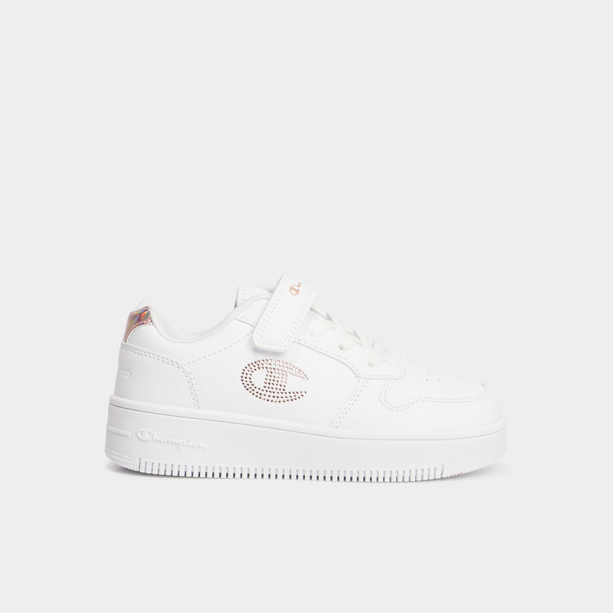 Tennis basses Champion Glitter blanc fille