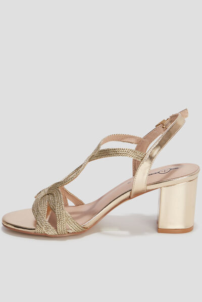 Sandales à talons Mosquitos jaune or femme