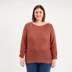 Pull manches longues col rond vieux rose femme grande taille