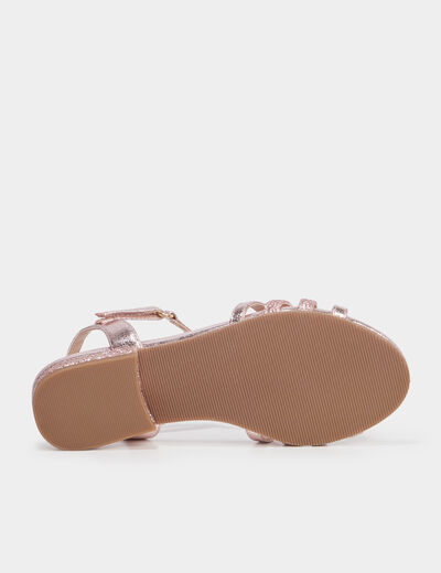 Sandales irisées à paillettes rose fille