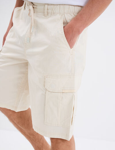 Bermuda cargo droit coton majoritaire beige homme