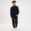 Pull camionneur manches longues bleu marine homme