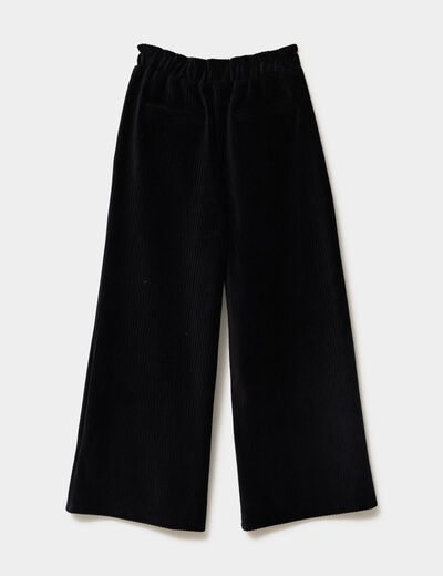 Pantalon paper bag velours côtelé noir fille