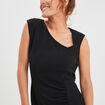 Robe moulante encolure asymétrique noir femme