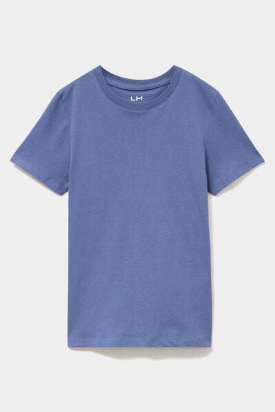 T-shirt en coton manches courtes bleu gar&ccedil;on