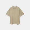 T-shirt col rond coupe relax coton &eacute;pais vert kaki homme