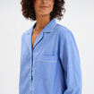 Ensemble pyjama 2 pi&egrave;ces coton bleu clair femme