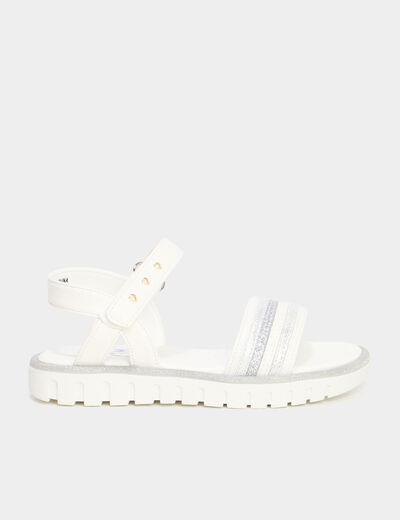 Sandales plates blanc fille
