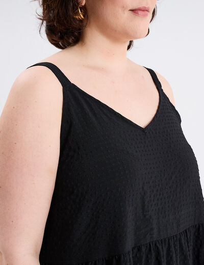 Robe longue bretelles noir femme grande taille