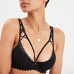Soutien-gorge push up dentelle et laçage noir femme
