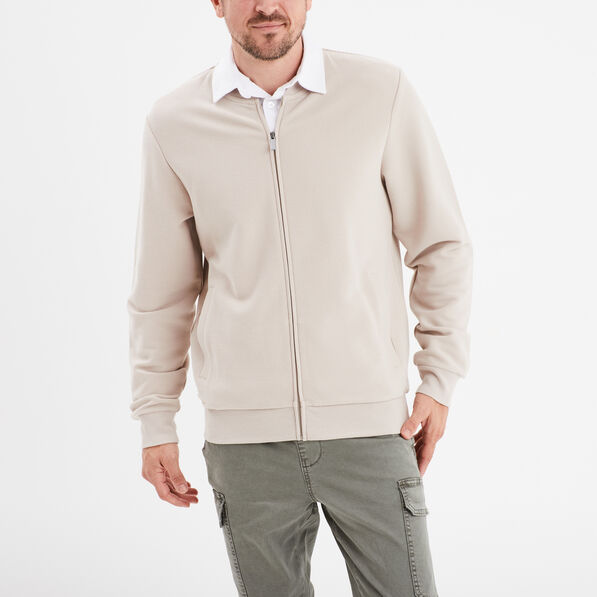 Gilet manches longues zippé gris clair homme
