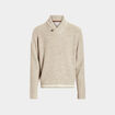 Pull col châle manches longues ivoire homme
