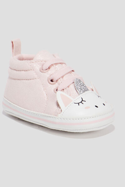 Tennis à lacets rose bébé fille