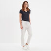 Pantalon droit 7/8ème coton ecru femme