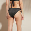Bas de maillot de bain métallisé noir femme