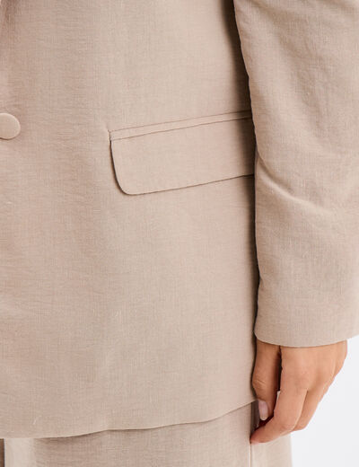 Veste blazer droite beige femme
