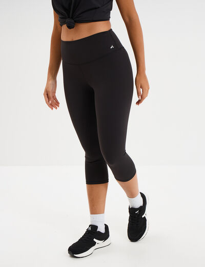 Legging corsaire de sport stretch noir femme