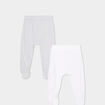 Lot 2 pantalons naissance coton blanc b&eacute;b&eacute;