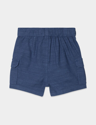 Short poches battle coton bleu marine bébé garçon