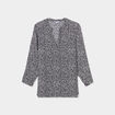 Blouse coupe droite manches 3/4 col en V noir femme grande taille