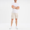 Bermuda cargo en lin mélangé gris clair homme