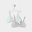 Lot de 2 soutiens-gorge triangle coton bleu clair fille