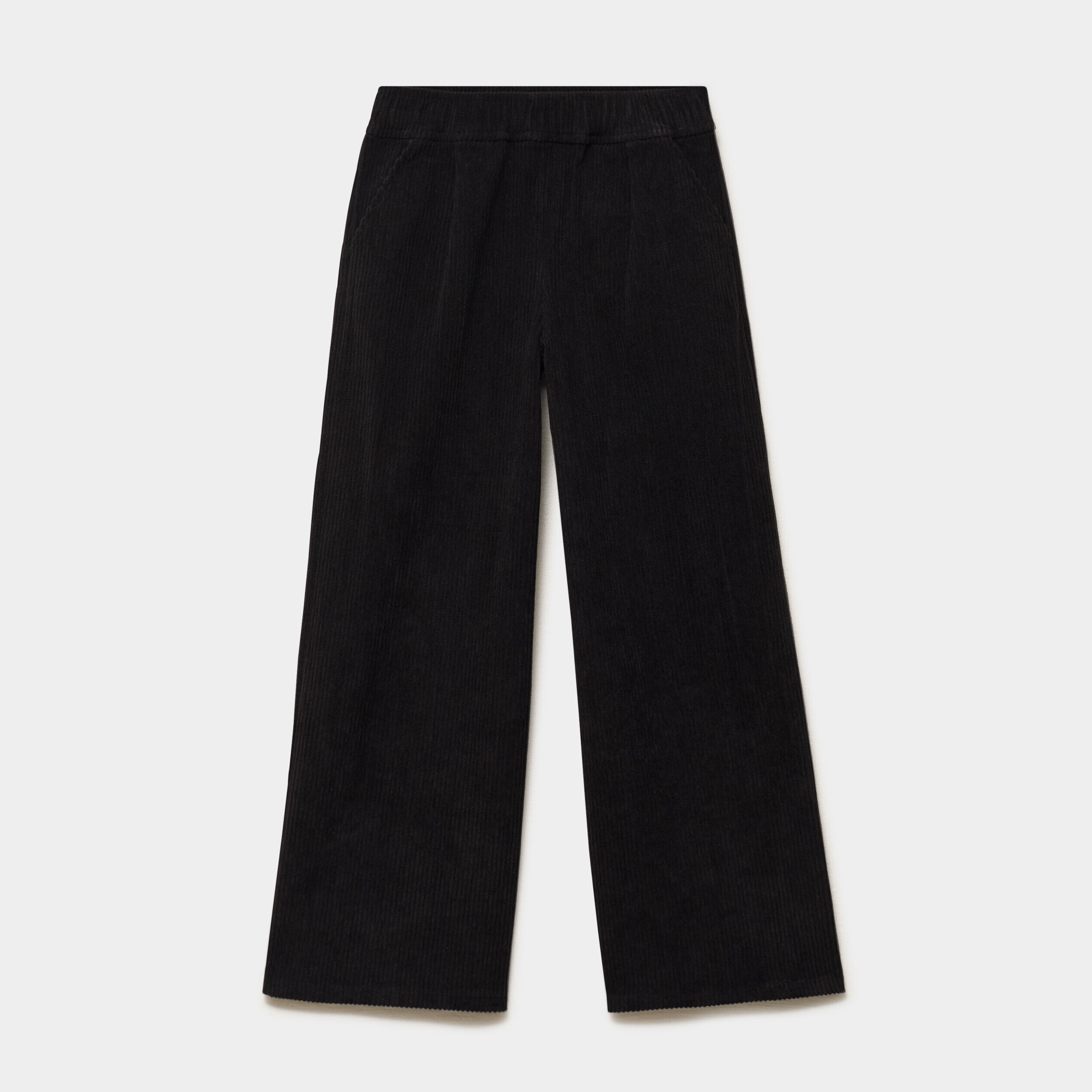 Pantalon velours côtelé large noir fille CREEKS