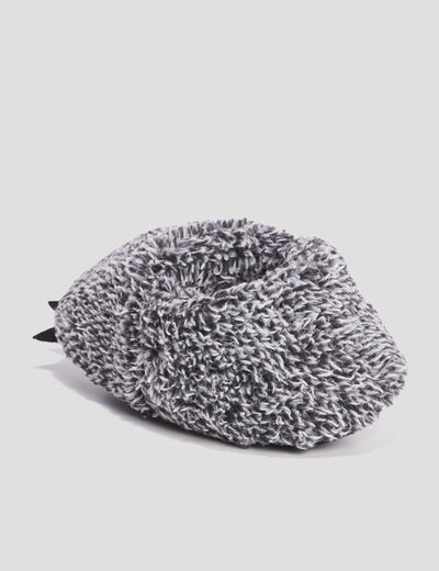 Chaussons fausse fourrure gris garçon