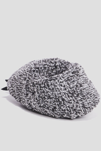 Chaussons fausse fourrure gris garçon