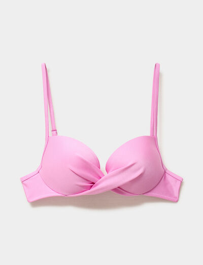 Haut de maillot de bain push up armatur&eacute; rose clair femme