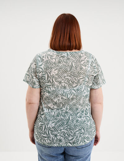 T-shirt manches courtes ecru femme grande taille