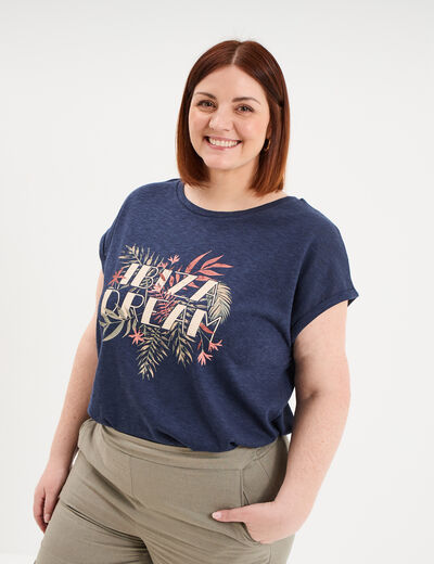 T-shirt manches courtes bleu marine femme grande taille