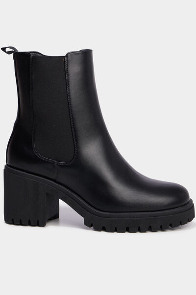 Boots chelsea &agrave; talons noir femme