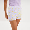 Bas de pyjama short coton ecru femme
