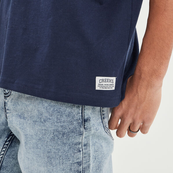 T-shirt oversize manches courtes Creeks bleu marine homme
