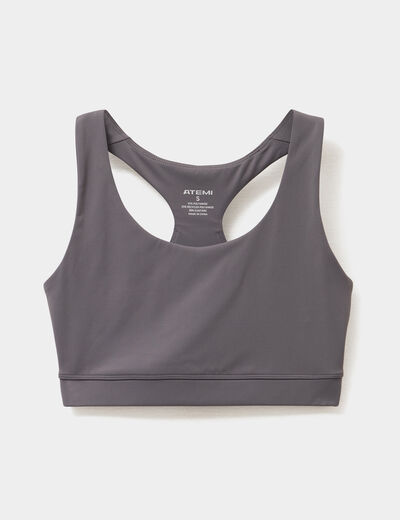 Brassi&egrave;re de sport dos nageur gris fonc&eacute; femme