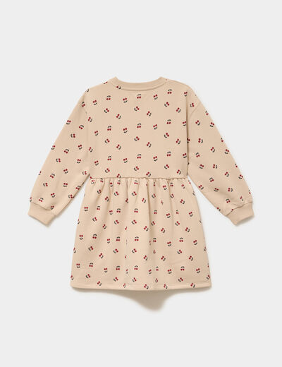 Robe sweat molletonn&eacute;e ample courte ficelle fille